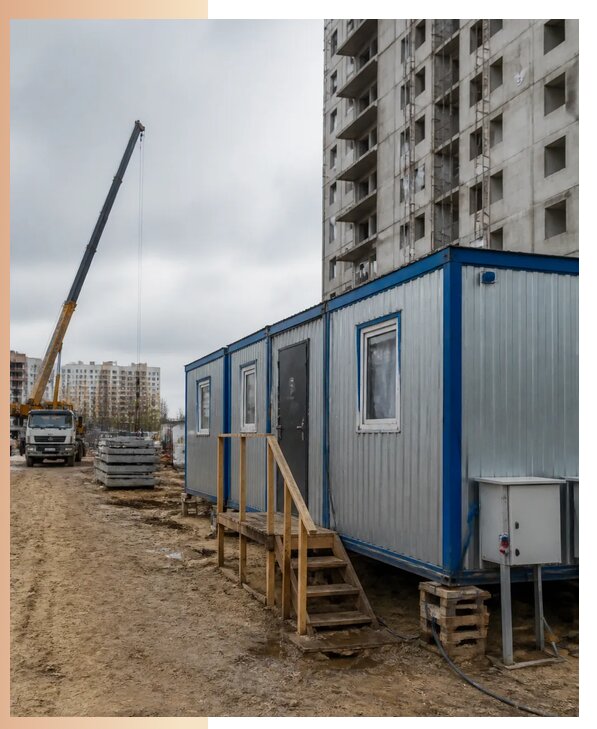 Аренда строительных вагончиков для рабочих в Каменке